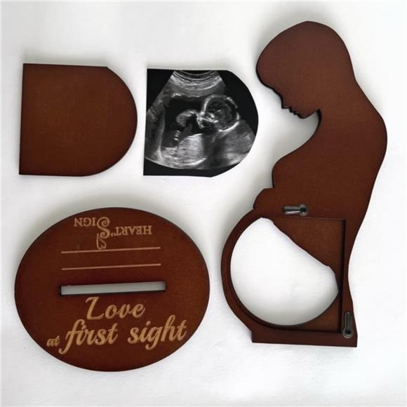 Heart's Sign Ultrasound Picture Frames Bundle - Pregnant Mom | First Time Mom - Picture 1 of 6